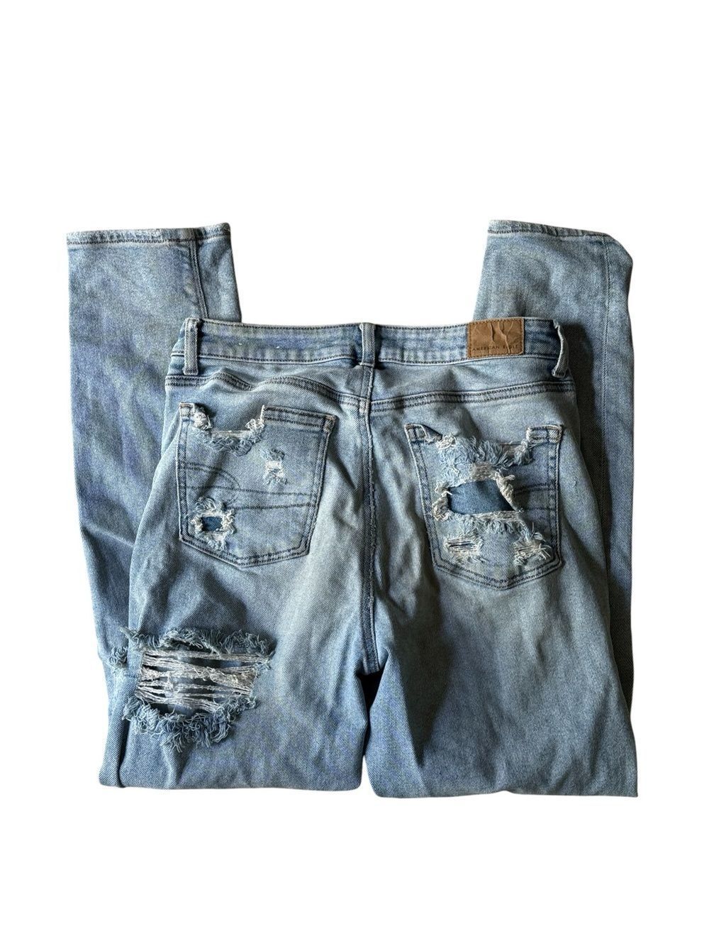 American Eagle AE Stretch Destroyed Mom Jeans Size 4 Regular
